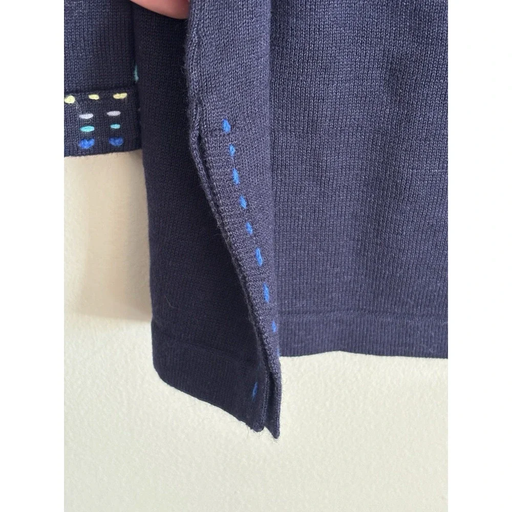 Storybook Knits‎ Small Sweater Tunic Sweater Dragonfly Embroidered Blue Y2K